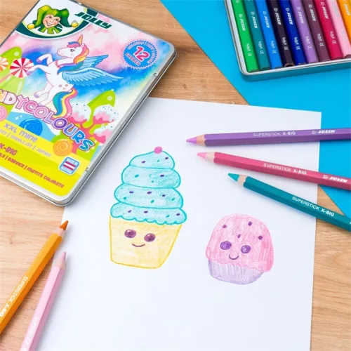 Jolly X-Big Candy Colours 12 darabos extra vastag színesceruza készlet