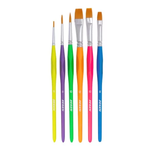 Jolly Neon 6 darabos ergonómikus fogós ecsetkészlet