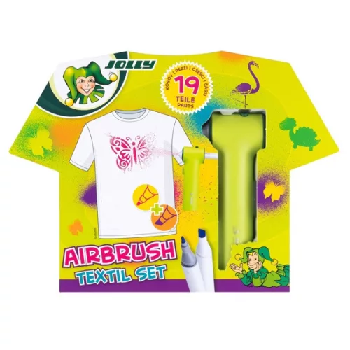 Jolly Airbrush Textile 12 darabos kétvégű színes textilmarker készlet
