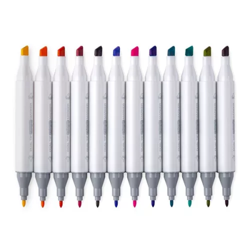 Jolly Airbrush Textile 12 darabos kétvégű színes textilmarker készlet