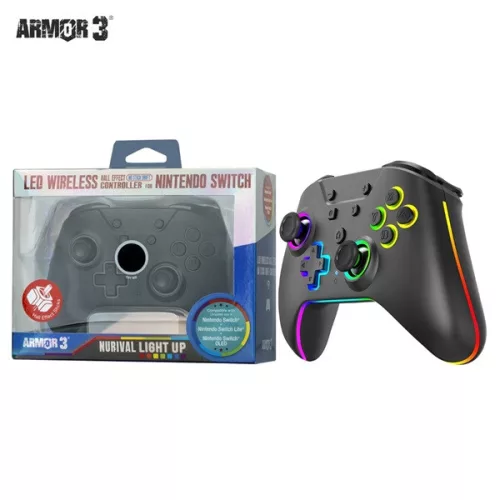 Armor3 M07619-BKHE NuRival Nintendo Switch vezeték nélküli Hall Effect Stick fekete kontroller