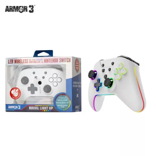 Armor3 M07619-WHHE NuRival Nintendo Switch/OLED vezeték nélküli Hall Effect Stick fehér kontroller
