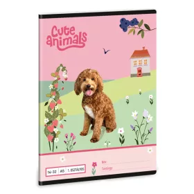   Ars Una Cute Animals Doggie 25 (5458) A5 14-32 1. osztályos vonalas füzet