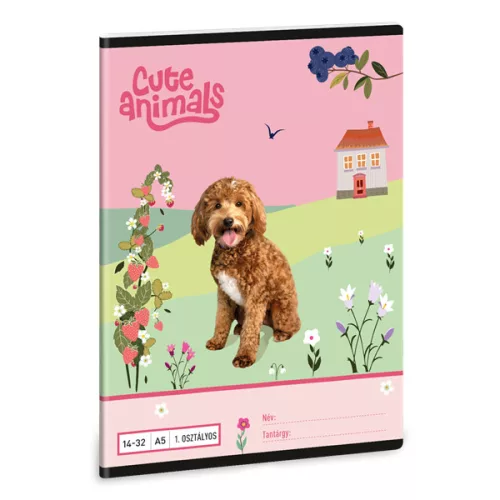 Ars Una Cute Animals Doggie 25 (5458) A5 14-32 1. osztályos vonalas füzet