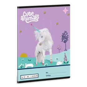   Ars Una Cute Animals Unicorn 25 (5448) A5 16-32 2. osztályos vonalas füzet