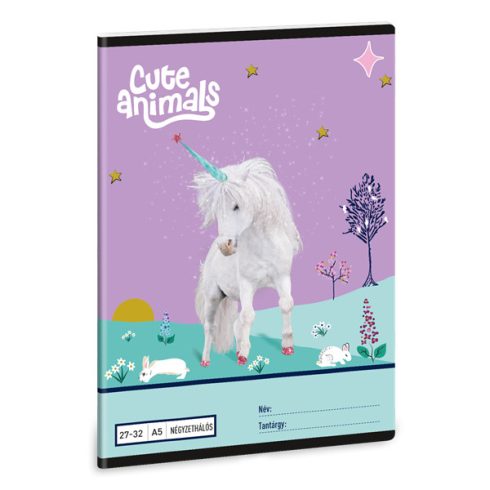 Ars Una Cute Animals Unicorn 25 (5448) A5 27-32 kockás füzet