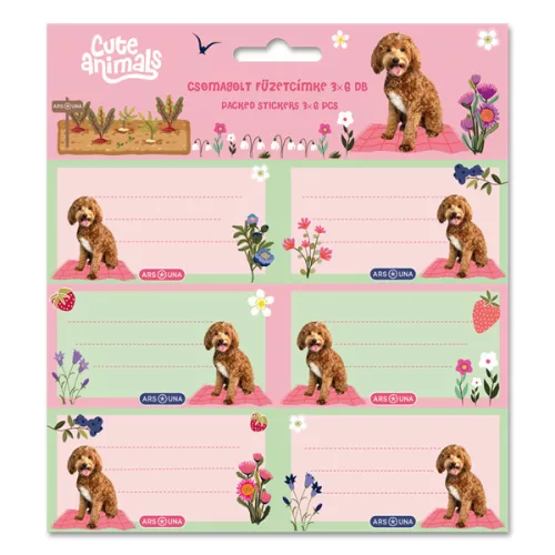 Ars Una Cute Animals Doggie 25 (5458) 3x6 db füzetcímke