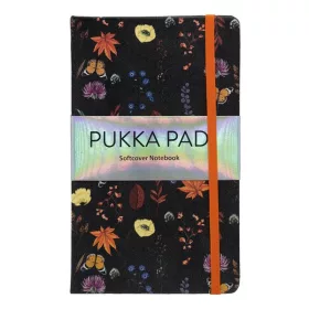   Pukka Pad Bloom A5 192 oldalas vonalas fekete gumipántos notesz