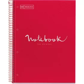   Miquelrius Emotions A4 PP 5x24 lapos piros kockás spirálfüzet