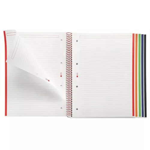 Miquelrius Emotions A4 PP 5x24 lapos piros vonalas spirálfüzet
