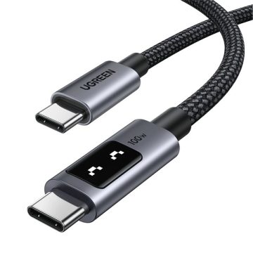   UGREEN Uno L509 100W 0,5m USB-C fekete adat- és töltőkábel