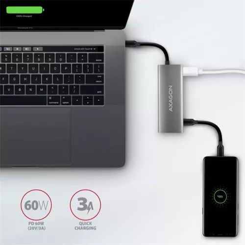 Rozbočovač Axagon HMC-5G21 USB-C 10 Gbps SPEEDSTER 5v1