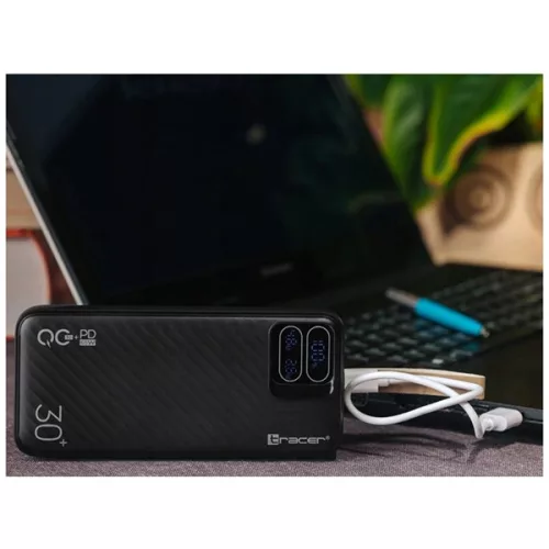 Tracer Blaze 30 000 mAh PD 65W Quick Charge 3.0 fekete hordozható power bank
