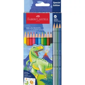   Faber-Castell Dinoszaurusz 10+3 db hatszögletű színesceruza készlet