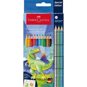  Faber-Castell Grip Dinoszaurusz 10+3 db háromszögletű színesceruza készlet