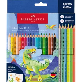   Faber-Castell Grip Dinoszaurusz 18+6 db háromszögletű színesceruza készlet
