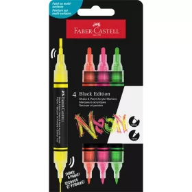   Faber-Castell Black Edition Shake&Paint Neon 4 db kétvégű akrilfilctoll készlet