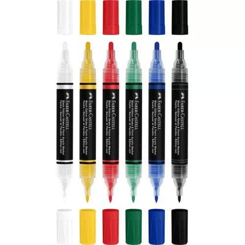 Faber-Castell Black Edition Shake&Paint Klasszikus 6 db kétvégű akrilfilctoll készlet