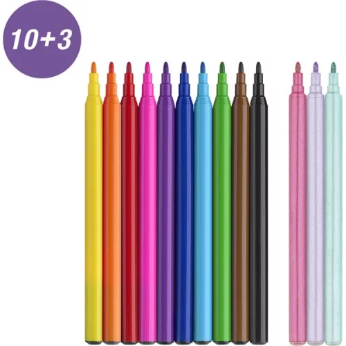 Faber-Castell Unikornis 10+3 db filctoll készlet, glitteres matricával
