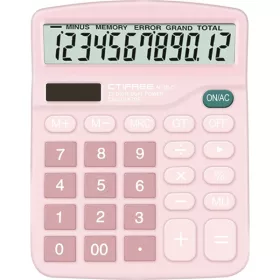   CTIFREE M-28-C PINK rózsaszín számológép, 120x150mm, 12 számjegy, dual power, 2 év garancia