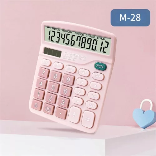 CTIFREE M-28-C PINK rózsaszín számológép, 120x150mm, 12 számjegy, dual power, 2 év garancia