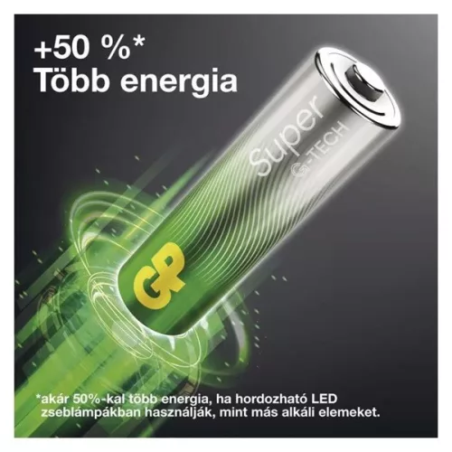 GP B0161M Super AA 12db + AAA 12db akáli elem + ventilátor