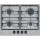 Bosch PGP6B5K60 inox, vstavaný, plynový, varná zóna: 4, vstavaný rozmer: 58,2 cm, varná doska