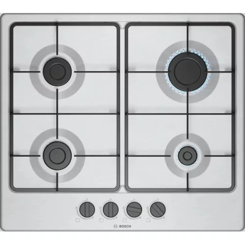 Bosch PGP6B5K60 inox, vstavaný, plynový, varná zóna: 4, vstavaný rozmer: 58,2 cm, varná doska