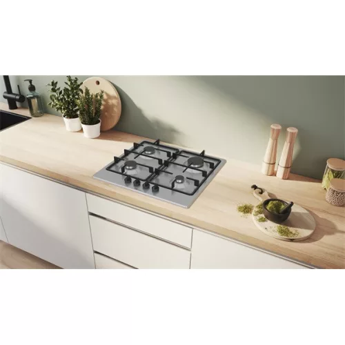 Bosch PGP6B5K60 inox, vstavaný, plynový, varná zóna: 4, vstavaný rozmer: 58,2 cm, varná doska