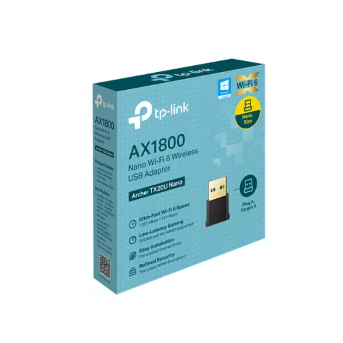 TP-Link Archer TX20U Nano AX1800 nano vezeték nélküli Wi-Fi 6 fekete USB adapter