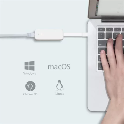 Sieťový adaptér TP-Link UE300C s gigabitovým ethernetovým rozhraním USB 3.0 typu C na RJ45