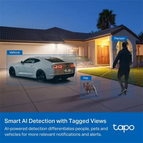 TP-Link Tapo C720 2K QHD, IP65, NightVision fényszórós fehér biztonsági kamera