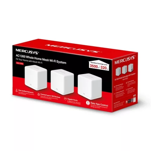 Mercusys Halo H30G(3-pack) AC1300 fehér otthoni Mesh Wi-Fi rendszer (3db) - R