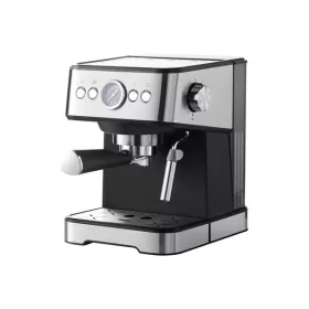   TOO CM-1350-B Kávovar na espresso s napeňovačom mlieka, tlakomerom, 20 barov, 1350 W, čierny nerez