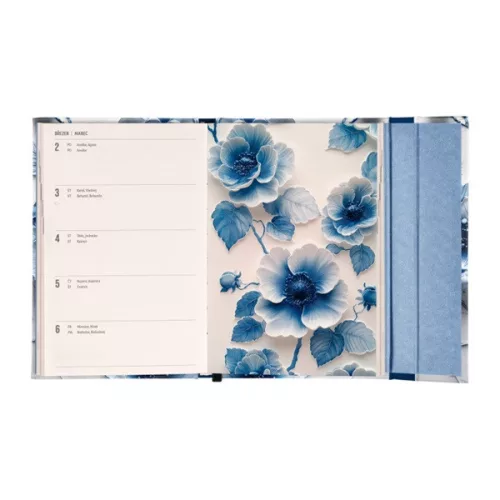 Realsystem 2026 Porcelain Flower 5412 B6 mágneses zsebnaptár