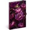 Realsystem 2026 Purple Flowers 5414 13x21 cm gumipántos agenda/notesz