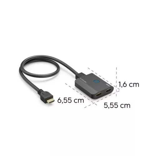 Hama 00205284 1 vstup - 2 výstupy (4K) HDMI rozbočovač