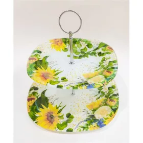   IRIS üveg sütikínáló, 2 részes, napraforgó mintás 20+25cm