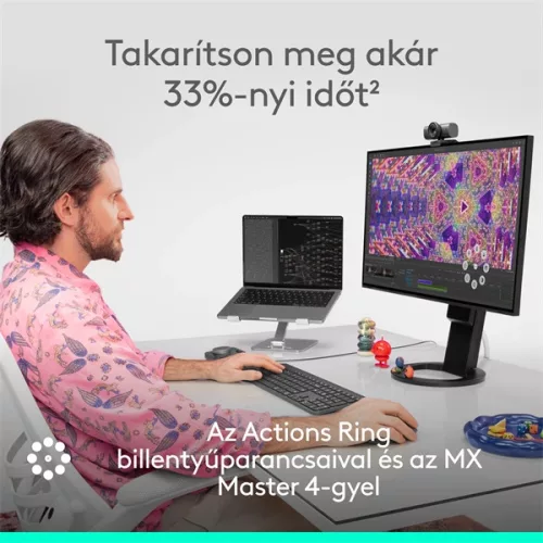 Logitech MX Master 4 vezeték nélküli halványszürke egér