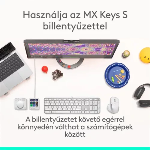 Logitech MX Master 4 vezeték nélküli halványszürke egér