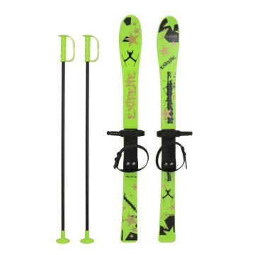   Gyermek sílécek kötéssel és botokkal Baby Mix 90 cm zöld