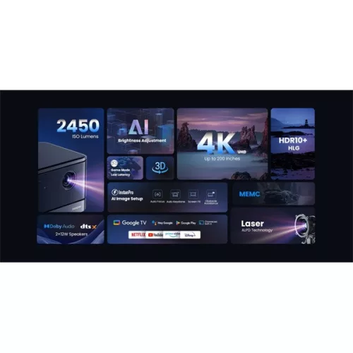 Dangbei Mars 2 Lite (DBOX02 Pro) 4K UHD 2000L fekete lézer projektor
