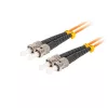 Lanberg FO-STST-MD21-0050-OG Multimode OM2 Duplex-Glasfaser-Patchkabel mit 2xST/UPC-Stecker, 5 m