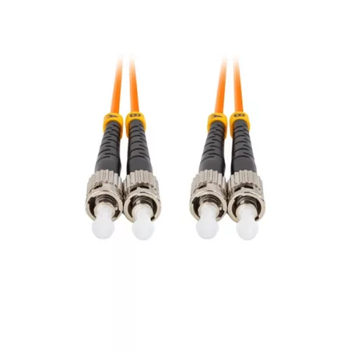 Lanberg FO-STST-MD21-0050-OG Multimode OM2 Duplex-Glasfaser-Patchkabel mit 2xST/UPC-Stecker, 5 m