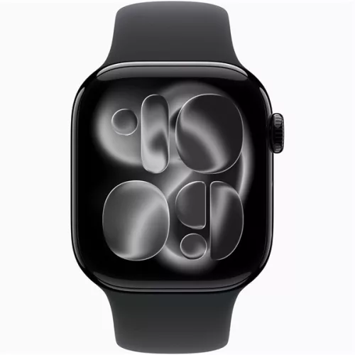 Apple Watch S11 GPS-es (42mm) kozmoszfekete alumínium tok, fekete M/L sportszíjas okosóra