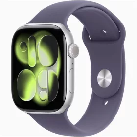   Apple Watch S11 GPS-es (46mm) ezüst alumínium tok, ködös lila S/M sportszíjas okosóra