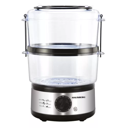 Hausberg HB-1350 400W kućište od nehrđajućeg čelika, 2 razine 4,8L, s funkcijom kuhanja na pari, kuhalo za rižu, kuhalo za hranu