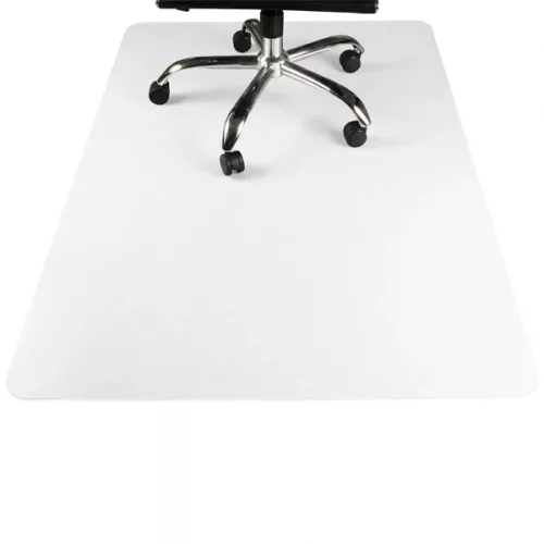 Transparente Stuhlmatte IRIS 100 x 140 cm, 0,8 mm dick, mit abgerundeten Ecken, im Karton