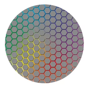   IRIS GAMER RAINBOW HEXAGON 120 cm Durchmesser, 2 mm dick, sechseckig gemusterte runde Bodenschutzmatte für Stühle