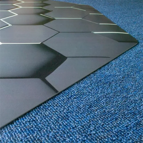 IRIS GAMER 3D HEXAGON  118x118cm, 2mm vastag, hatszög mintás szögletes padlóvédő székalátét